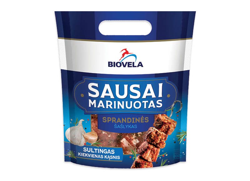 Sausai marinuotas kiaulienos sprandinės šašlykas, 800 g