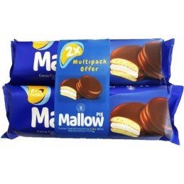 Sausainiai MALLOW PIE su puriu kremu šok., 2 x 184 g