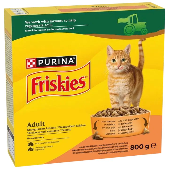 Sausas ėdalas katėms FRISKIES, su vištiena ir daržovėmis, 800 g
