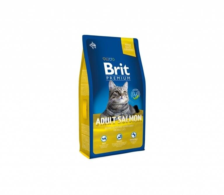 Sausas ėdalas suaugusioms katėms BRIT PREMIUM su lašiša, 1.5 kg