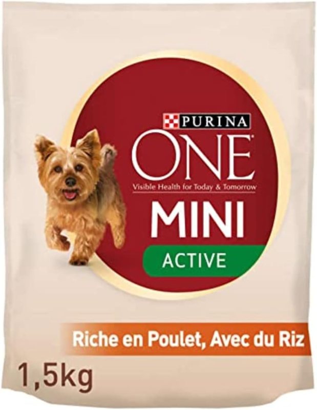 Sausas ėdalas šunims ONE Mini Active, su vištiena ir ryžiais, 1.5 kg