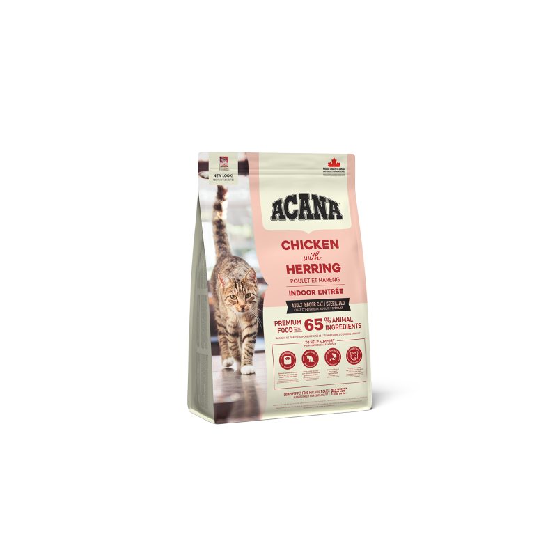 Sausas kačių ėdalas ACANA Indoor Entree, su vištiena ir kalakutiena, 1.8 kg