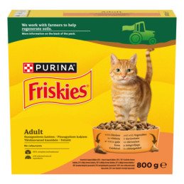 Sausas kačių ėdalas FRISKIES su višitiena ir darž., 800 g