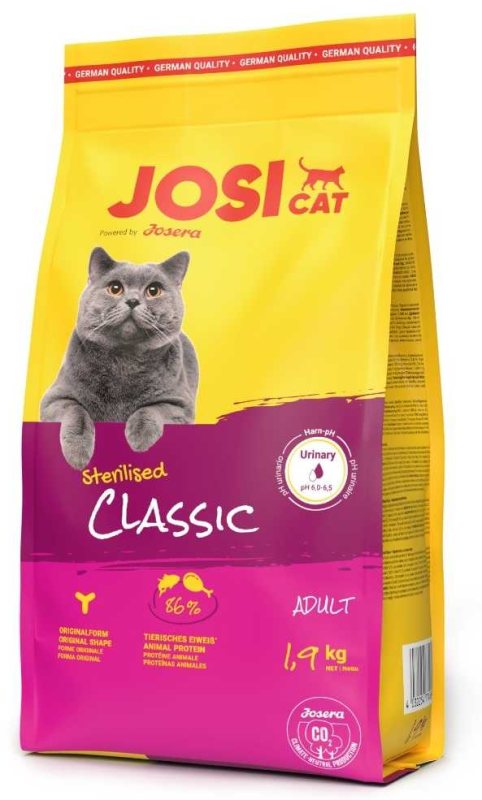 Sausas kačių ėdalas JOSICAT Sterilised Classic, su paukštiena ir žuvimi, 1.9 kg