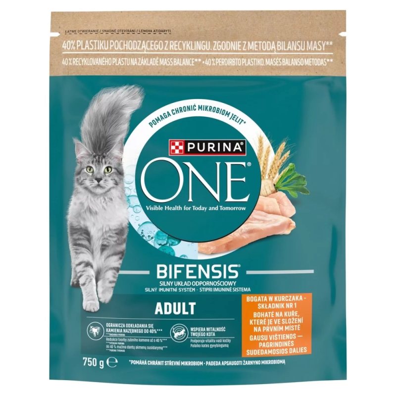 Sausas kačių ėdalas ONE Adult, su vištiena, 750 g