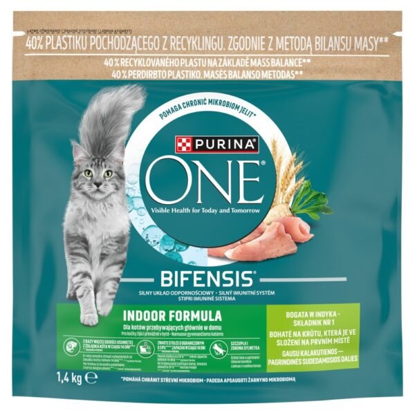 Sausas kačių ėdalas ONE Indoor, su kalakutiena, 750 g