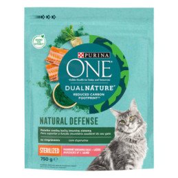 Sausas kačių ėdalas su lašiša ONE DUAL, sterilz.,kat., 750 g