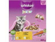 Sausas kačių ėdalas WHISKAS JUNIOR su višt, 800 g