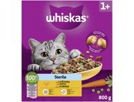 Sausas kačių ėdalas WHISKAS ster katėms su višt, 800 g