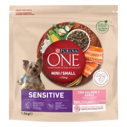 Sausas mažų veislių šunų ėdalas su lašiša ONE MINI, 1.5 kg