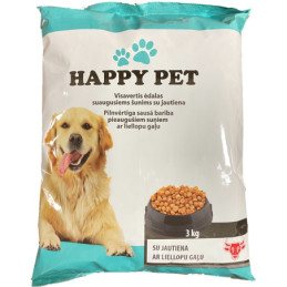 Sausas suaugusių šunų ėdalas HAPPY PET su jautiena, 3 kg
