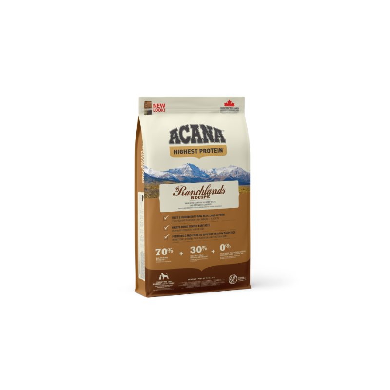 Sausas šunų ėdalas ACANA Ranchlands, su jautiena, ėriena, kiauliena ir žuvimi, 2 kg