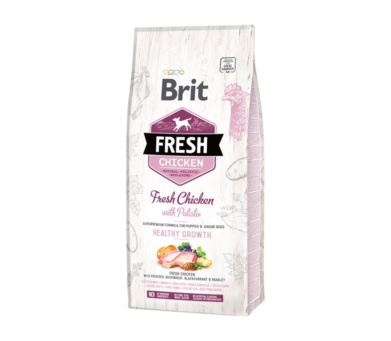 Sausas šunų ėdalas Brit Fresh Chicken with Potato Puppy, 12 kg