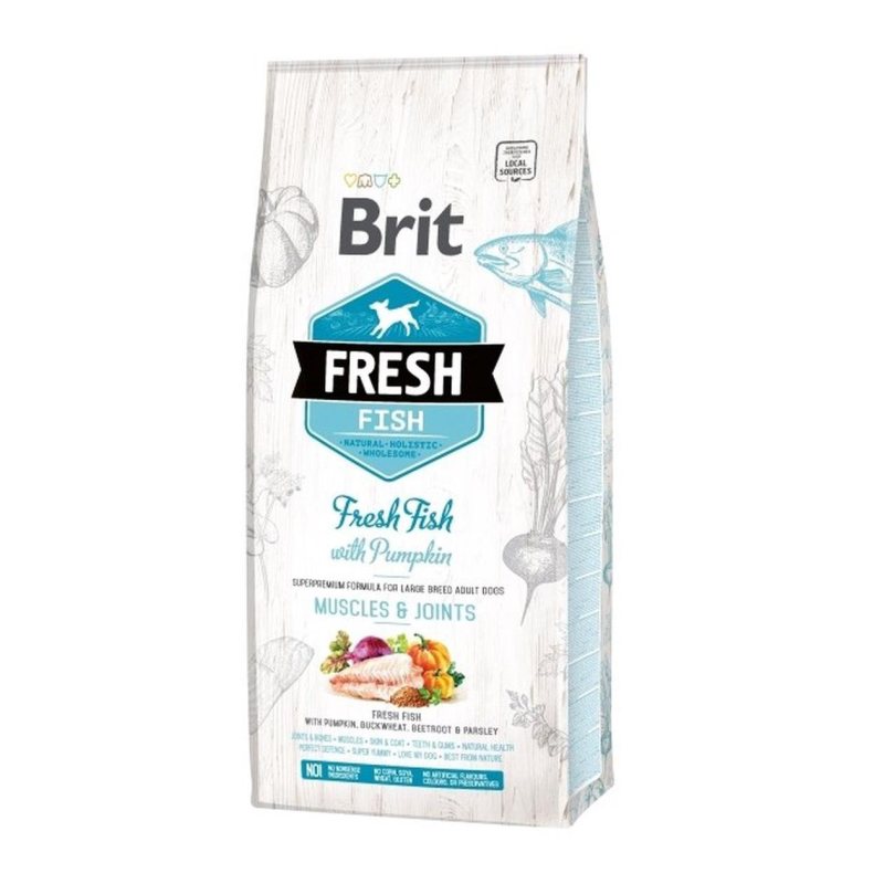 Sausas šunų ėdalas BRIT Fresh Fish With Pumpkin Adult Large, su žuvimi ir moliūgu, 2.5 kg