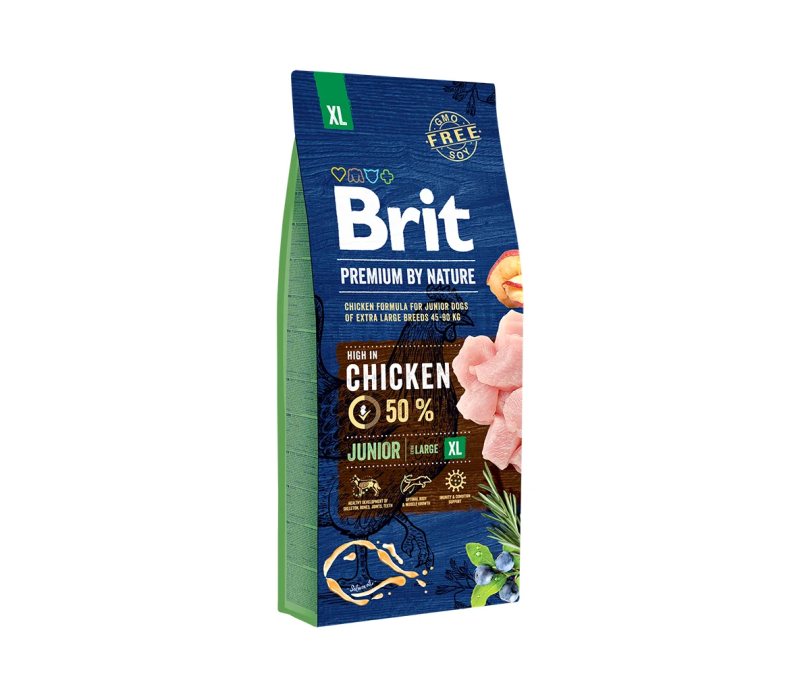Sausas šunų ėdalas Brit Premium By Nature Junior XL, 15 kg