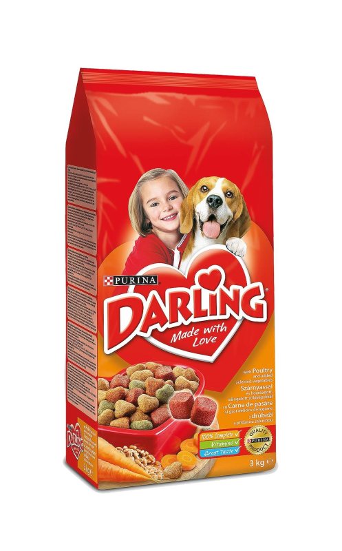 Sausas šunų ėdalas DARLING, su paukštiena, 3 kg