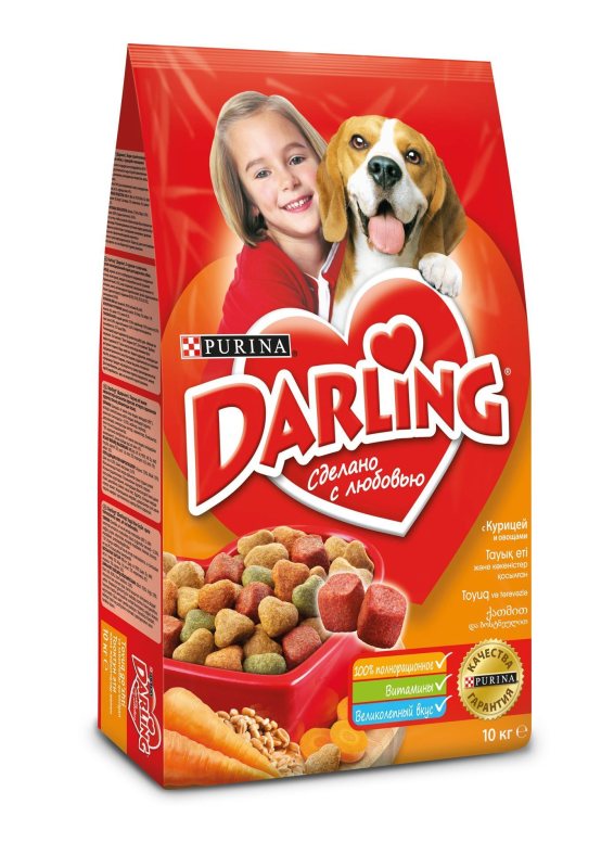 Sausas šunų ėdalas DARLING, su vištiena ir daržovėmis, 10 kg