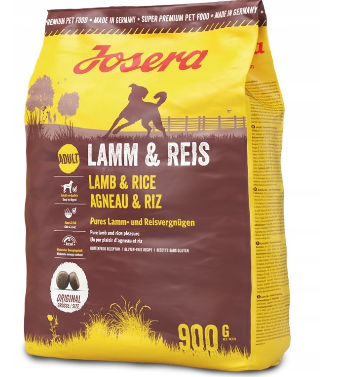 Sausas šunų ėdalas JOSERA, su ėriena, 900 g