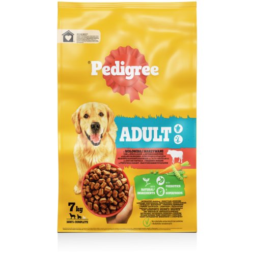 Sausas šunų ėdalas PEDIGREE, su jautiena ir daržovėmis, 7 kg