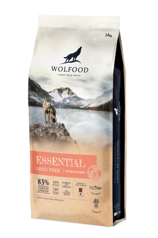 Sausas šunų ėdalas WOLFOOD Essential Extra Salmon, 14 kg