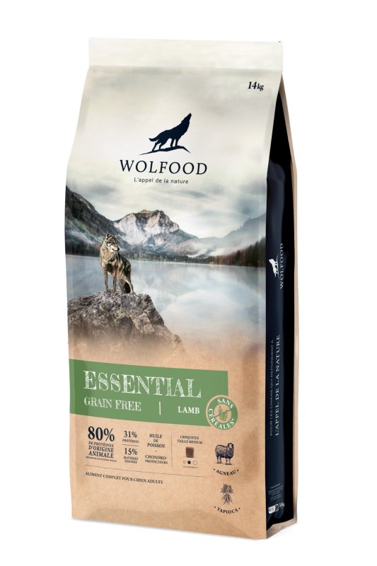Sausas šunų ėdalas WOLFOOD Essential GF Lamb, 14 kg