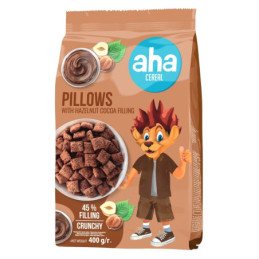 Sausi pusryčiai AHA pagalvėlės su kakav./rieš. įd., 400 g