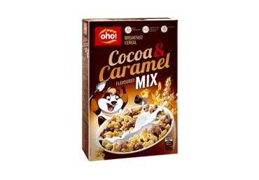 Sausi pusryčiai OHO, kakavos ir karamelės skonio, 500 g