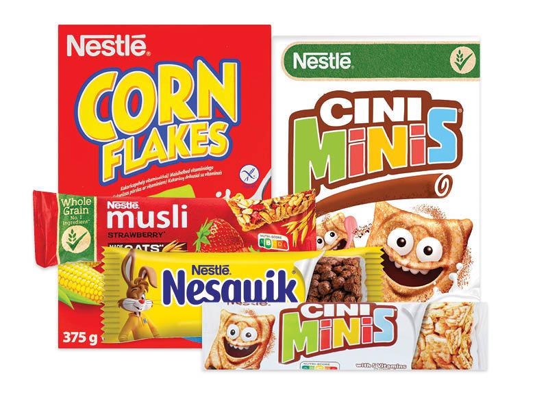Sausiems pusryčiams ir javainių batonėliams NESTLE