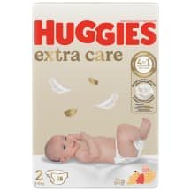 Sausk. HUGGIES EXTRA CARE 2, 3 -, 58 vnt, 6 kg