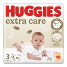 Sausk. HUGGIES EXTRA CARE 3, 6-, 72 vnt, 10 kg