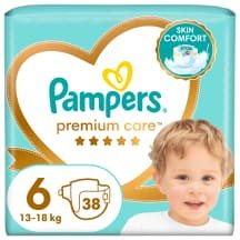 Sausk. PAMPERS PREMIUM 13+kg., 38 vnt