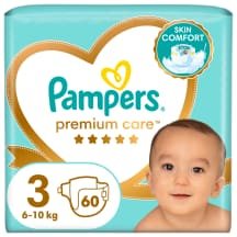 Sausk. PAMPERS PREMIUM, 3, 6 -, 60 vnt., 10 kg