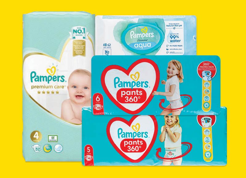 Sauskelnėms ir drėgnosioms servetėlėms PAMPERS