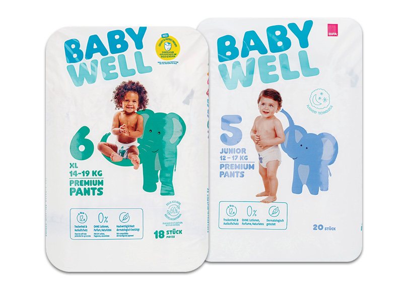 Sauskelnėms – kelnaitėms BABY WELL, 18 vnt