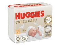 Sauskelnės ankstukams HUGGIES EXTRA CARE 0, iki, 25 vnt., 3.5 kg