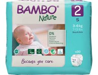 Sauskelnės BAMBO NATURE 2 (3-), 30 vnt., 6 kg