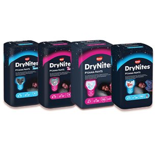 Sauskelnės HUGGIES DRYNITES (4 rūš.), /pak. arba 10 vnt./pak., 9 vnt