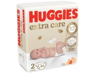Sauskelnės HUGGIES EXTRA CARE 2, 3-, 24 vnt., 6 kg
