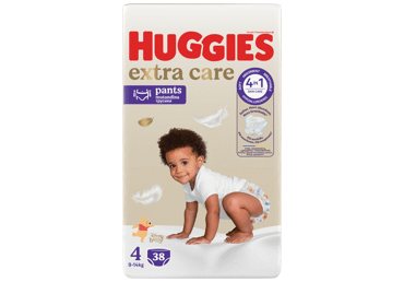 Sauskelnės kelnaitės HUGGIES EXTRA CARE S4, 9–, 38 vnt., 14 kg