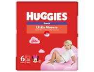 Sauskelnės-kelnaitės HUGGIES PANTS (6)mergaitėms (15-), 60 vnt., 25 kg