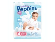 Sauskelnės-kelnaitės PEPPINS UP & PLAY 4, 9-, 22 vnt., 15 kg