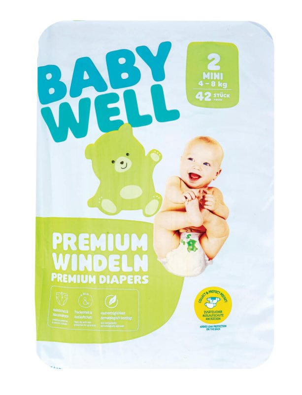 Sauskelnės mini BABYWELL 2 dydis, 42 vnt