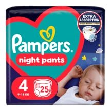 Sauskelnės PAMPERS NIGHT PANTS VP, 4, 25 vnt