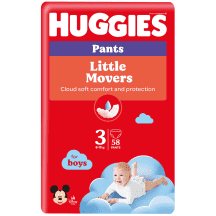 Sausk.keln.HUGGIES BOYS(3) 6-,58vnt, 11 kg