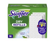 Sausos šluostės SWIFFER, papildymas, 18 vnt