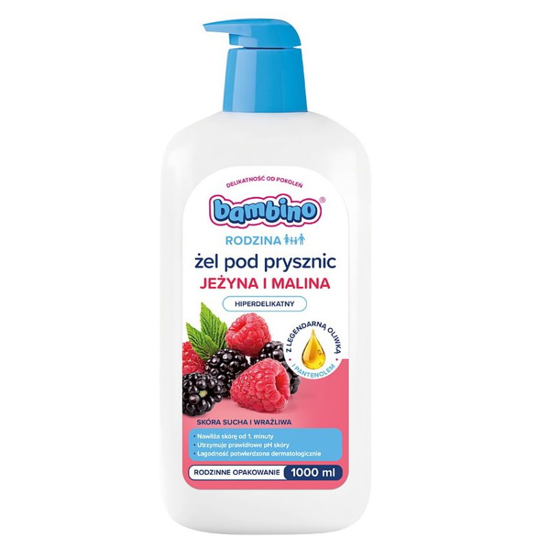 Šeimos dušo želė Bambino, gervuogė ir avietė, 1000 ml