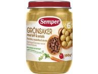 SEMPER troškinys su daržovėmis ir jautiena, nuo 6mėn., 190 g