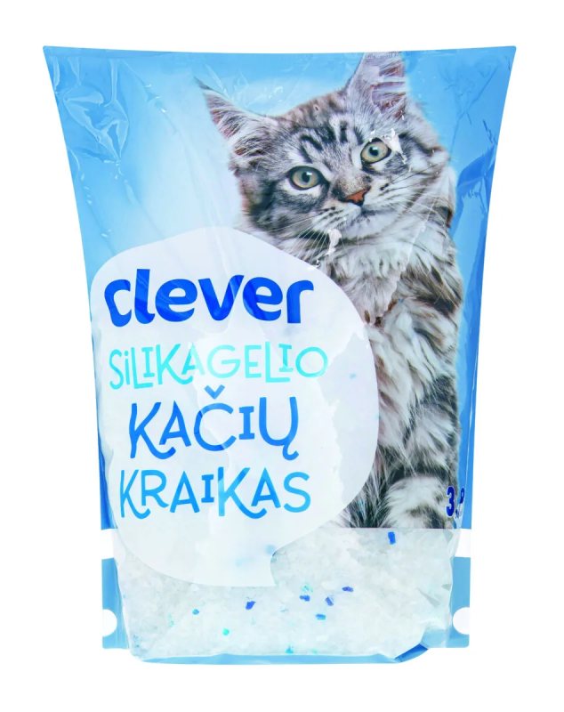 Silikagelio kačių kraikas CLEVER, 3.8 kg