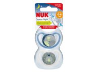 Silikoninis čiulptukas NUK SPACE NIGHT Nr. 1, 2 vnt