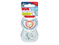 Silikoninis čiulptukas NUK SPACE NIGHT Nr. 2, 2 vnt